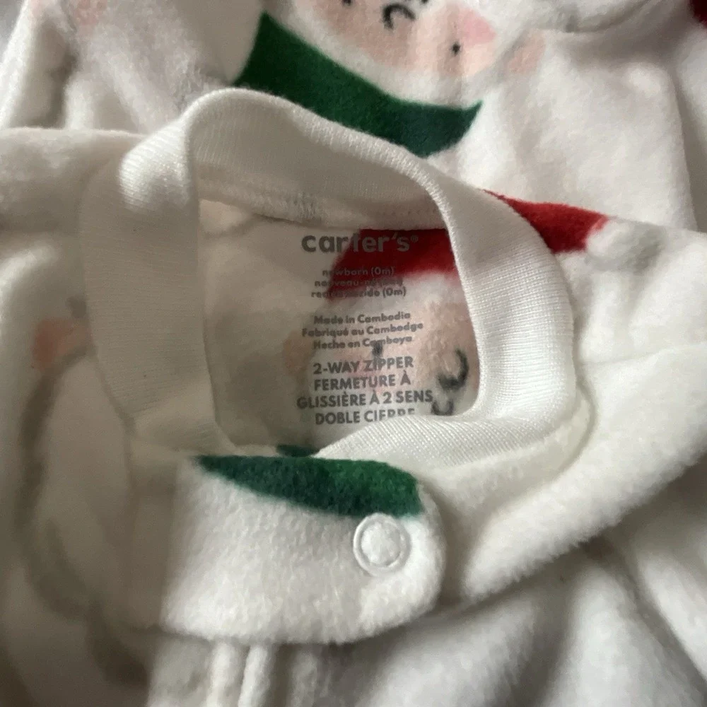Carter's‎ Santa/Christmas Footed Fleece Sleeper New - Newborn